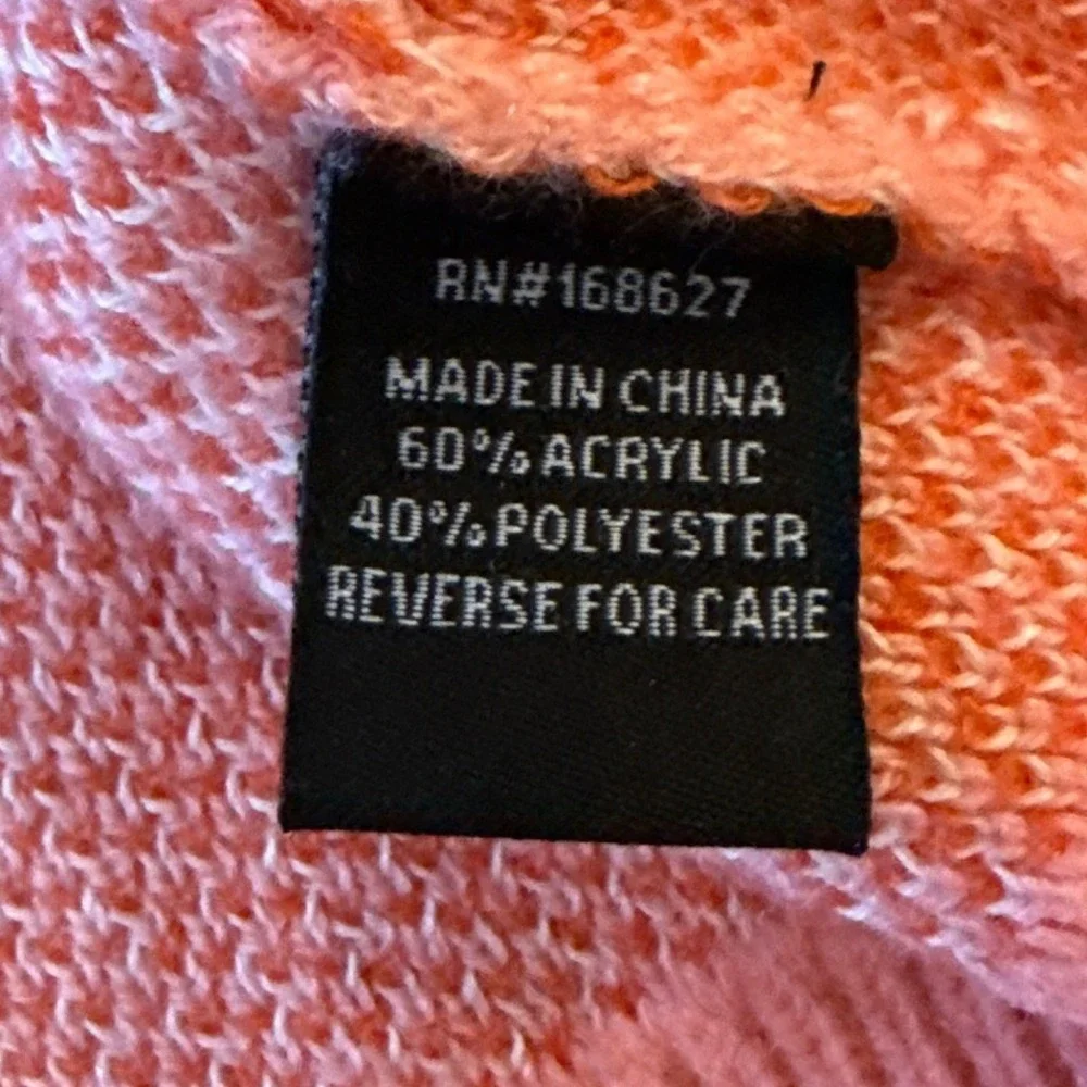 Aqua Blues Y2K Flame Sweater Pink Orange‎ Fire Graphic Knit Pullover Size Medium